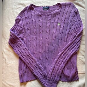 Polo Ralph Lauren Purple Cable Knit Sweater